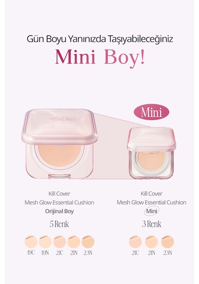 Nemli Bitiş Sunan Clıo Kill Cover Mesh Glow Essential Cushion Mini 23n Ginger Spf50+ Pa++++
