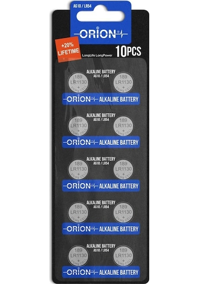 Orion Ag10 Lr54 189a Lr1130 1.5v Alkalin Pil 10'lu Paket