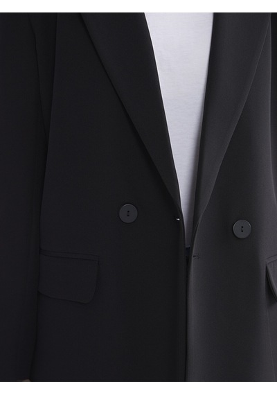 Lcw Modest Siyah Düğme Detaylı Kadın Blazer Ceket