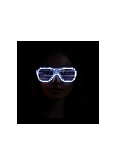 Beyaz Led Işıklı Parti Gözlüğü - Neon Glow Şerit Gözlük 3 Modlu - Parti Gözlüğü & Maske 0 - 99