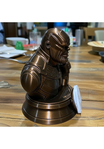 Thanos 3d Büst Figür - Sonsuzluk Eldivenli Bronz Renk Özel Tasarım 10x12cm