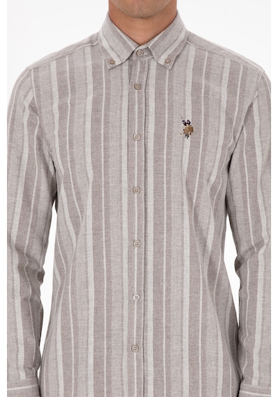 U.S. Polo Assn. Erkek Açık Kahverengi Uzun Kollu Gömlek 50316565-VR002