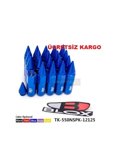 Space Sivri Bijon Takımı Blox Mavi Renkli Uzun Bijon