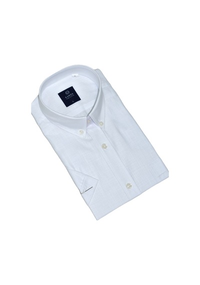 Kamer Erkek Klasik Tek Cepli %100 Cotton Kısa Kol Gömlek Bgl-st05624 Beyaz