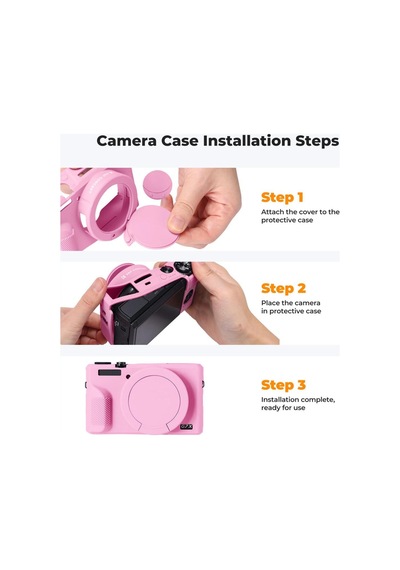K&f Concept Canon G7x Mark Iıı Pink Pembe Slikon Kılıf