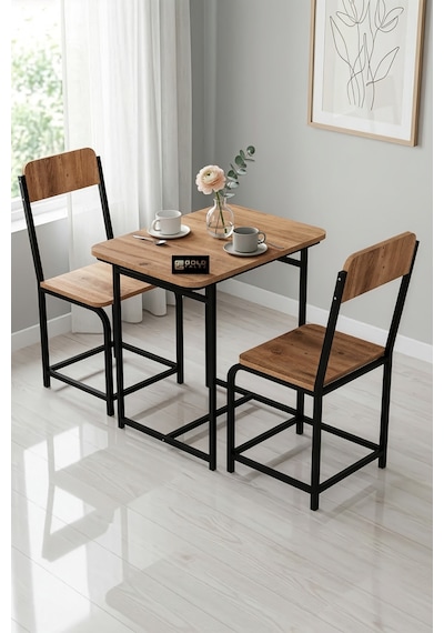 Mutfak Masa Takımı Sandalyeli 2 Kişilik Modern Balkon Cafe Bahçe Yemek Masası Minör 9806 Atlantik Kahverengi Mutfak Masa Takımı Sandalyeli 2 Kişilik Modern Balkon Cafe Bahçe Yemek Masası Minör 9806 Atlantik Kahverengi