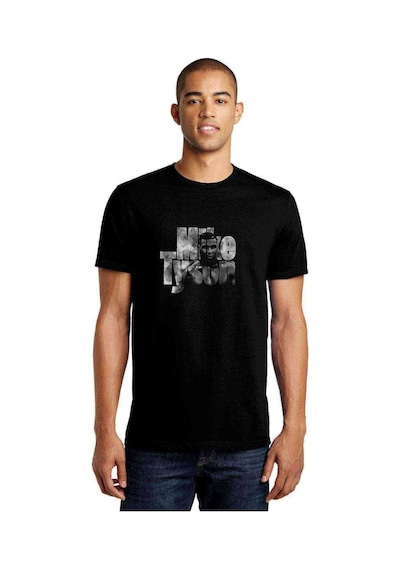 Mike Tyson Boks Baskılı Siyah Erkek Tshirt