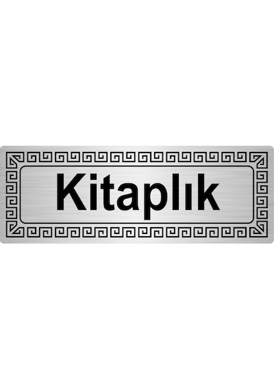 Kitaplık 7Cmx20Cm Metal Yönlendirme Levhası Gümüş Renk Metal