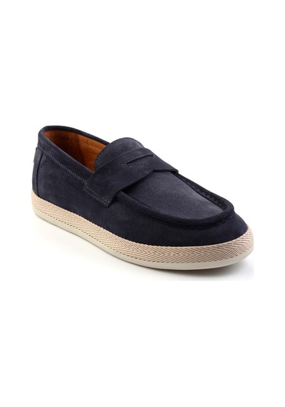 Bambi Lacivert Leather Erkek Espadril E01901361702 Lacivert