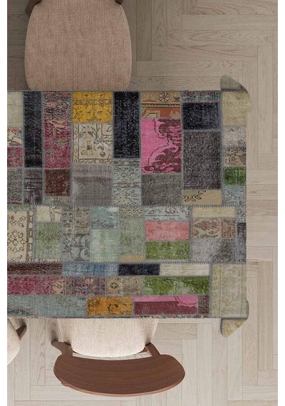 Çok Renkli Patchwork Dokuma Leke Tutmaz Masa Örtüsü Mso346n11