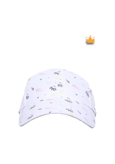 Kitti 1-3 Yaş 50cm Kız Bebek Çocuk Yazlık Desenli Ayarlanabilir Şapka Kep Y2310003 Beyaz