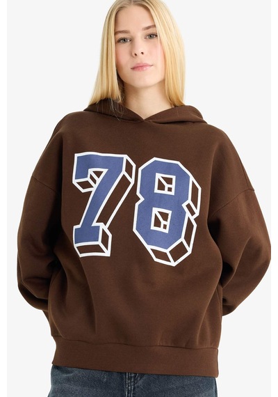 Defacto Coool Overshirt Fit Kapüşonlu Baskılı Sweatshirt G0965ax25wnbn191 Kahve Defacto Coool Overshirt Fit Kapüşonlu Baskılı Sweatshirt G0965ax25wnbn191 Kahve