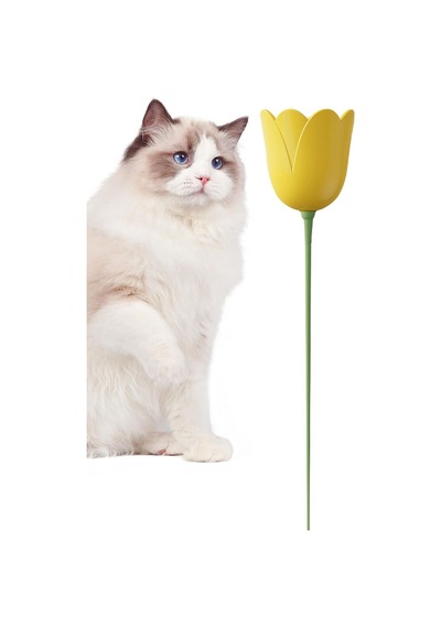 İnteraktif Şarjlı Çiçek Şeklinde Kedi Oyuncağı Evcil Hayvan Egzersiz Oyuncağı Şirin Çiçek Şekilli