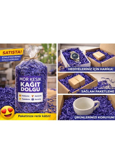 Morcivert Z Zigzag Kırpık Kâğıt 100 Gr Hediye Kutu İçi Dolgu & Paketleme Süsleme