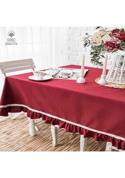 Premium Keten Bordo Özel Seri Masa Örtüsü Bordo