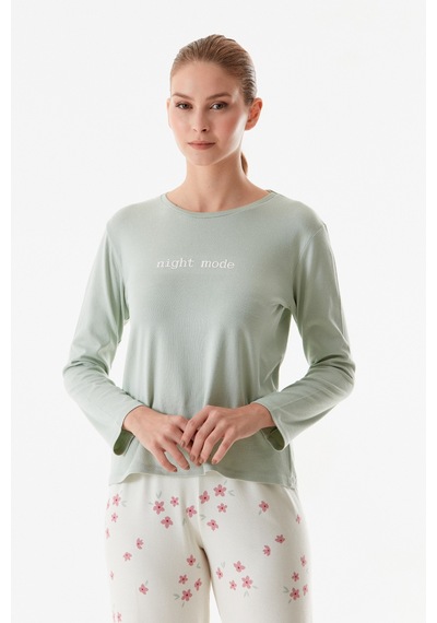 Fullamoda Yazı Baskılı Bisiklet Yaka 2 Li Pijama Takımı 24mıcg631216548-su Yeşili SU YEŞİLİ Fullamoda Yazı Baskılı Bisiklet Yaka 2 Li Pijama Takımı 24mıcg631216548-su Yeşili SU YEŞİLİ