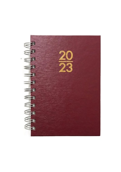 2023 Spiralli 12x17 Günlük Ajanda Bordo