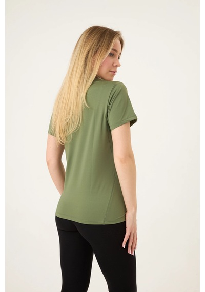 Zoor Kadın Kısa Kol Compression Fitness Gym Spor Body Tshirt Yeşil