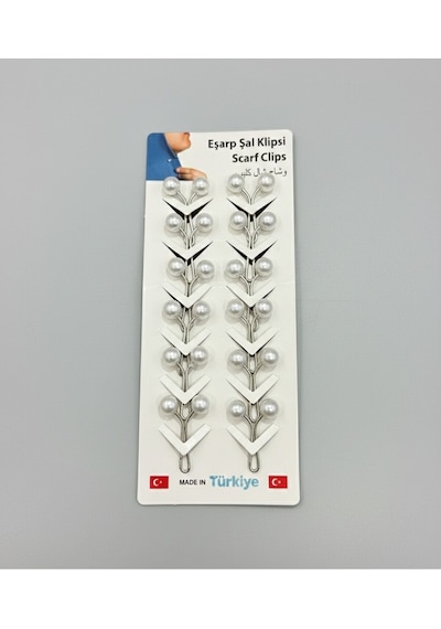 My Vintage 12 Adet Şal Eşarp Klipsi-boncuklu Şal Klipsi Kaymaz Tutucu krem