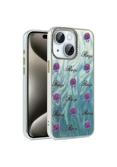 Newface Apple Uyumlu iPhone 15 Plus Kılıf Blade Aynalı Desenli Kapak - Desen 9 - Özel Seri 8683140849290 Mavi