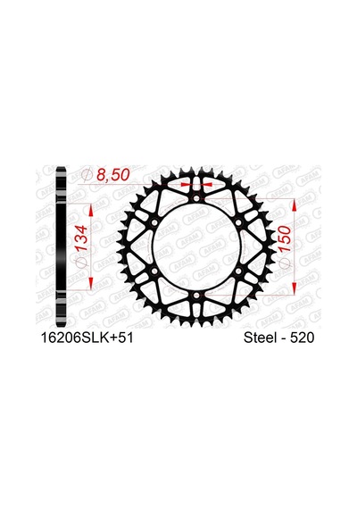 Afam Kawasakı Kx 125/250/500 ,kxf 250/450, Suzukı Rmz250 Superlıght Slk Çelik Dişli 520