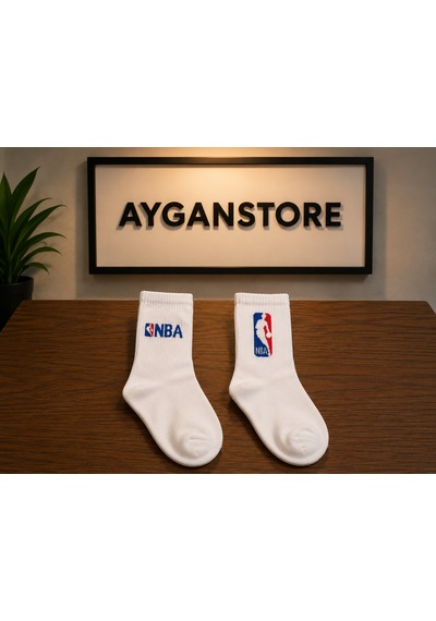 2 Çift En Yeni Nba Model Kolej Spor Tenis Çorap Kombi 2 Adet Beyaz