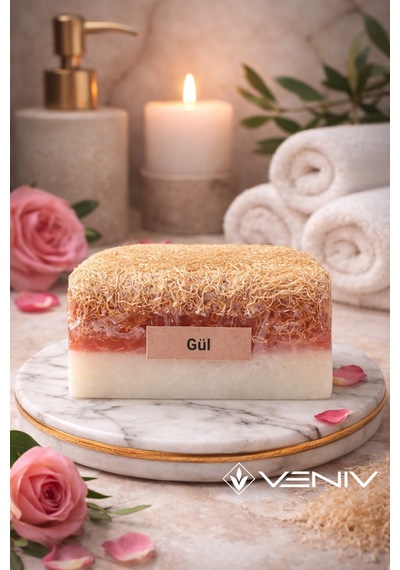 %100 Doğal Kabak Lifli Sabun - Gül & Keçi Sütü - 100 Gr Diğer