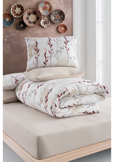 Veramoni Soft Dreams Soft Dreams Çift Kişilik Pamuklu Desenli Nevresim Takımı - Kırmızı