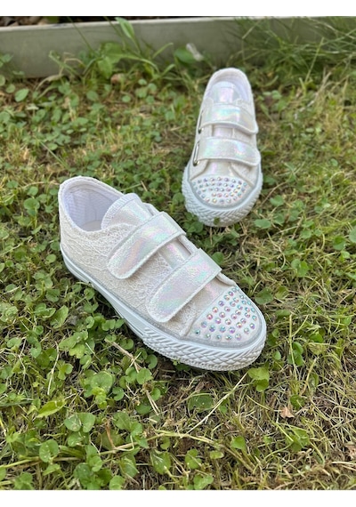 Scarpe Magiche Cırtlı Kız Çocuğu Ayakkabısı 31-35 Numara Arası Işıksızdır Krem