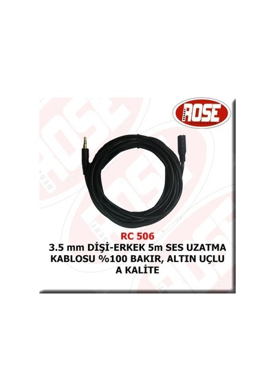 3 5 Mm Dişi-Erkek 5 Metre Ses Uzatma Kablosu