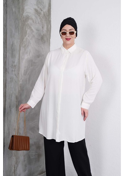 Polologin Butik Beyaz Tunik Siyah Pantolon Takım Beyaz Siyah