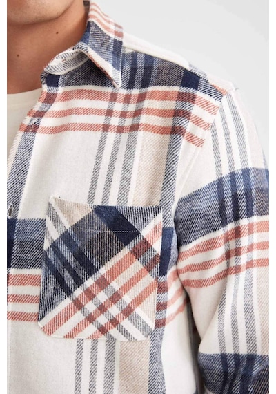 DeFacto Regular Fit Kareli Oduncu Flanel Uzun Kollu Gömlek D4180AX24WNER98