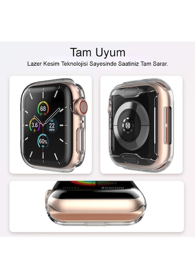 Apple Uyumlu  Watch 38 Mm Şeffaf Silikon Saat Koruma
