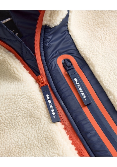 Skechers M Outdoor Fleece Full Zip Sherpa Erkek Offwhite Mont S242039-102 Beyaz Skechers M Outdoor Fleece Full Zip Sherpa Erkek Offwhite Mont S242039-102 Beyaz
