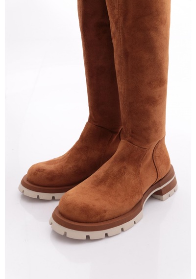 Dgn 4006 Kadin Knee High Çizme TABA SÜET