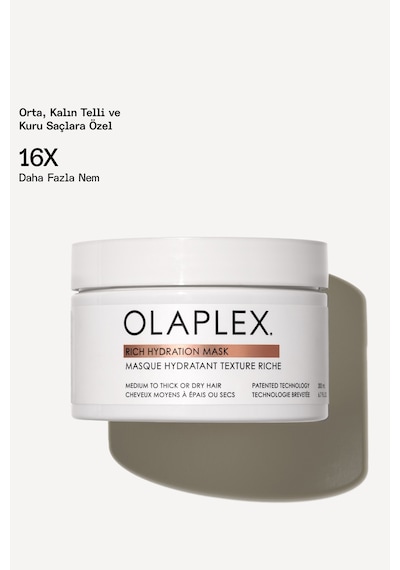 Olaplex Rich Hydration Mask - Orta, Kalın Telli Ve Kuru Saçlar İçin Yoğun Nemlendirici Maske