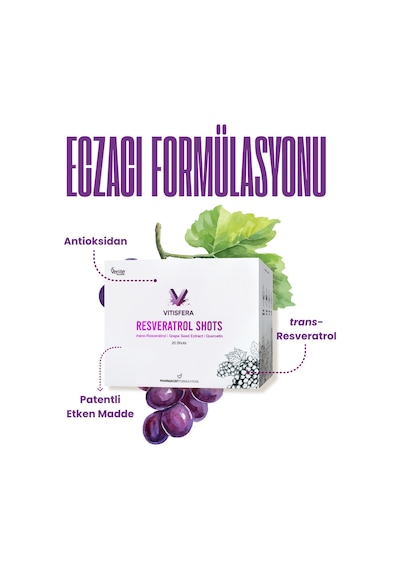 Vitisfera Resveratrol Shot Orman Meyveleri Aromalı 20 x 25 ML