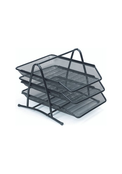 Evrak Rafı Metal Perforeli 3 Lü Siyah 9181 1 Paket 12 Adet