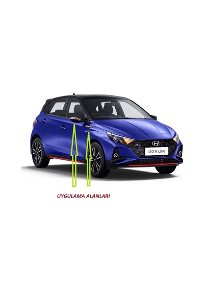 Hyundai N Line i20 Yan Aynalar Ve Çamurluk Yanı Damla Desen Bıçak
