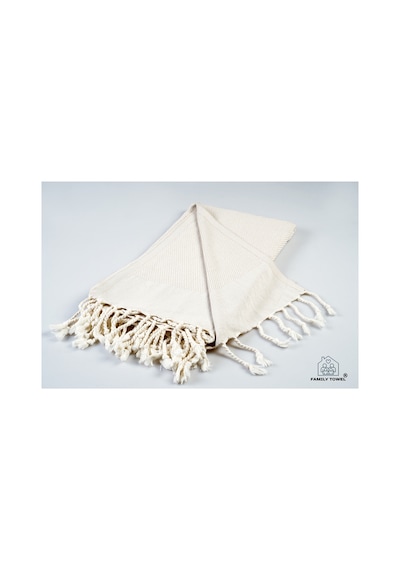 Peştemal %100 Doğal Pamuklu Türk Ev Tekstili Hamam - Banyo - Plaj - Spor Için 100x180 Cm 380gr Krem
