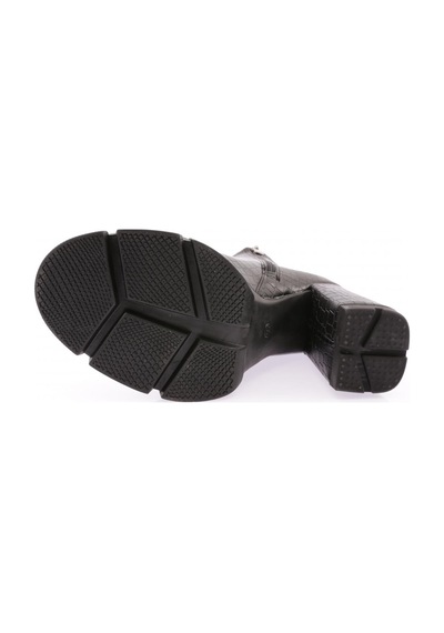Dgn 703 Kadin Lita Topuklu Bot 703-2131-R6201 Siyah Kroko