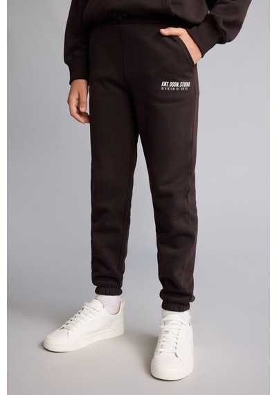 Defacto Jogger Fit Esnek Bel Rahat Kalıp Lastikli Paça Pantolon Erkek Çocuk H9685a826wnbn338 Kahve-bn338