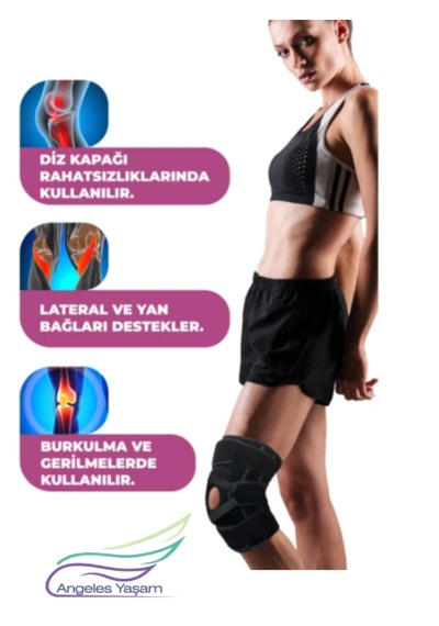 Angeles Yaşam Patella Destekli Dizlik Standart Siyah