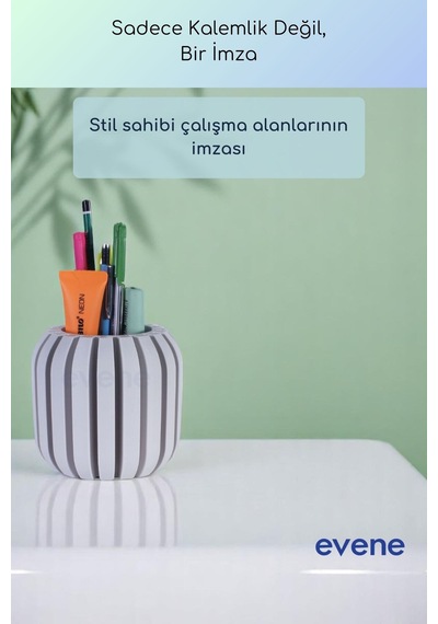 Kalemlik Masa Kalemliği Organizer Kalemlik Beyaz Renk Model 79 Çok Renkli