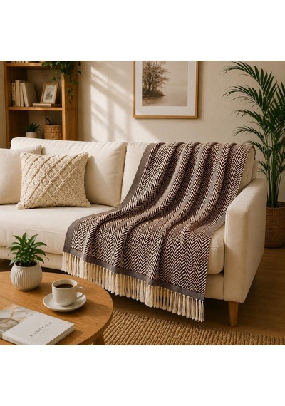 Premium Pamuklu Lilyana Koltuk Örtüsü 170x210 Cm, Çift Taraflı Dekoratif Şal, Tekli, Üçlü, Kanepe, Çekyat Ve B Genel