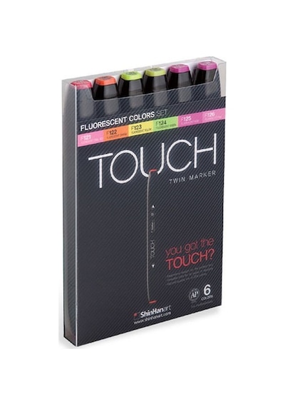 Touch Twin Marker Seti 6 Renk Floresan Renkler