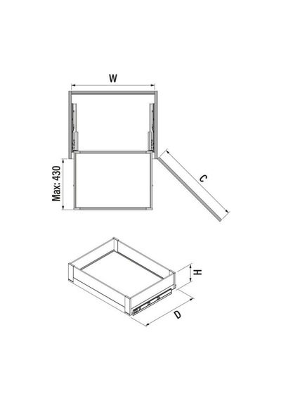 Starax Bağımsız Gizli Raylı Çekmece Frenli Beyaz Modül 45cm S-2333-p-w