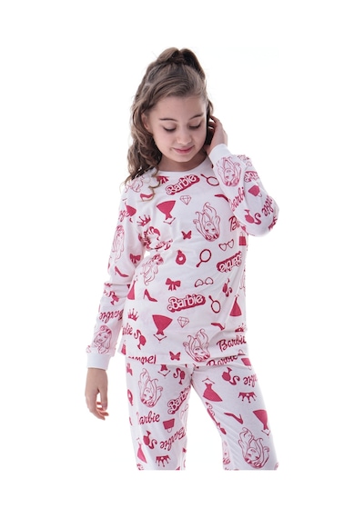 Kız Çocuk Baskılı Pamuklu Pijama Takımı Rahat, Nefes Alan, Yumuşak Kumaşlı Uyku Takımı Beyaz Kız Çocuk Baskılı Pamuklu Pijama Takımı Rahat, Nefes Alan, Yumuşak Kumaşlı Uyku Takımı Beyaz