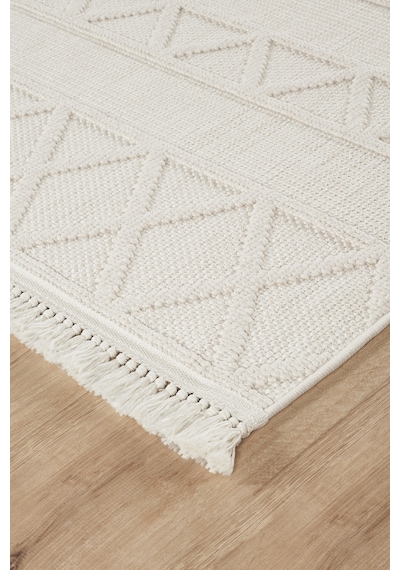 Mariesse Home Naturel Bukleli Yumuşak Dokulu Iskandinav Yolluk Dokuma Halı Oturma Odası Mutfak Halısı Koridor Doha Yolluk 610 Krem