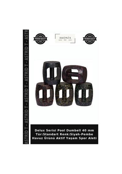 Delux Serisi Pool Dumbell 40 Mm Tür:standart Renk:siyah-pembe Havuz Ürünü Aktif Yaşam Spor Aleti Siyah - Pembe